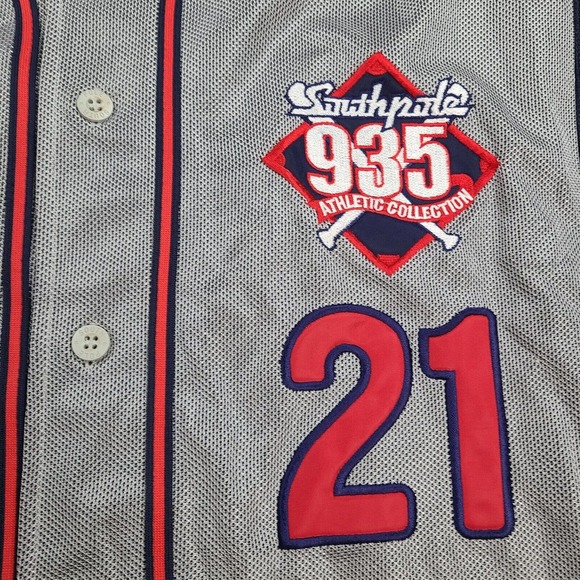 Vintage Southpole Baseball Jersey Mens Medium Cobras Metallic Hip Hop Mesh Rare - Picture 4 of 12